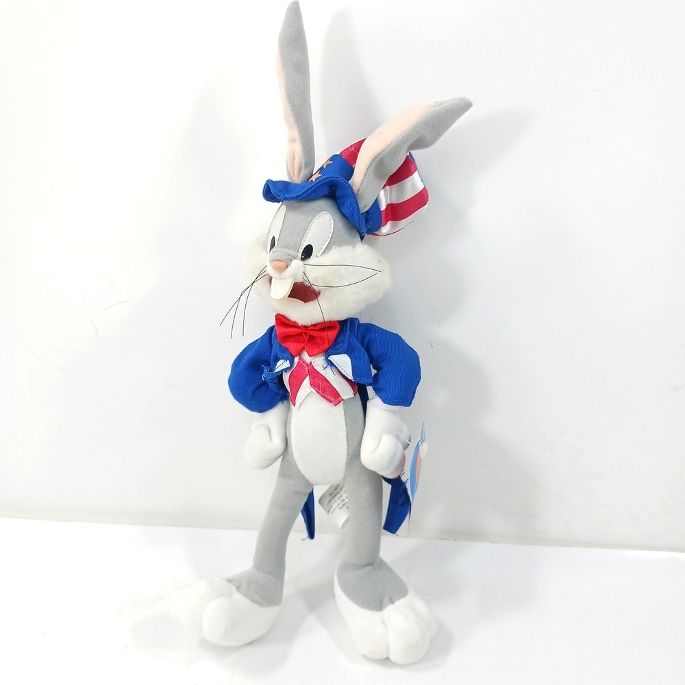Nanco Looney Tunes Bugs Bunny Uncle Sam Patriotic Plush Toy 2002 14 Inch